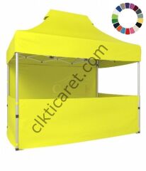 CLK 2x3 Katlanabilir Tente Gazebo Portatif Çadır 1 Tam Duvar 3 Yarım Duvar