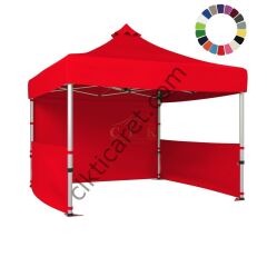 CLK 3x3 Katlanabilir Tente Gazebo Portatif Çadır 1 Tam Duvar 2 Yarım Duvar