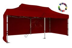 CLK 3x6 Katlanabilir Tente Gazebo Portatif Çadır 30 mm 3 Yan Kapalı