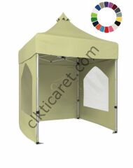 CLK 2x2 40mm Alüminyum Katlanabilir Tente Gazebo Çadır 2 Yan Camlı Kapalı