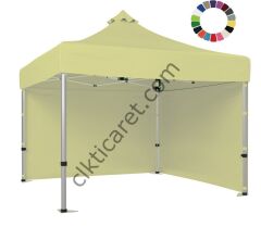 CLK 4x4 Katlanabilir Tente Gazebo Çadır 40mm Çelik Profil 2 Yan Kapalı