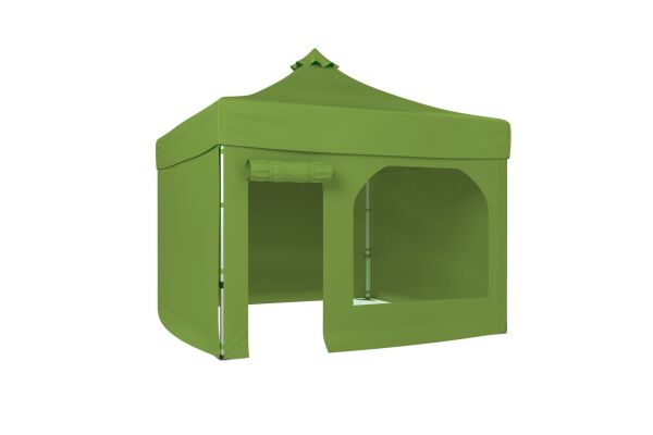 CLK 3x3 40mm Alüminyum Katlanabilir Tente Gazebo Çadır 4 Yan Kapalı 1 Kapılı Pencereli Tam Duvarlı