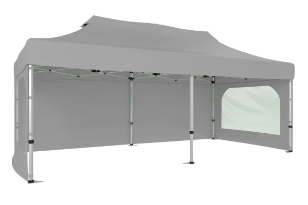 CLK 3x6 40 mm Alüminyum Katlanabilir Gazebo Tente Çadır 3 Yan Duvarlı 2 Pencereli