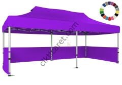 CLK 3x6 52mm Kalın Alüminyum Katlanabilir Tente Gazebo Çadır 3 Kenar Yarım Duvarlı Gazebo Çadır