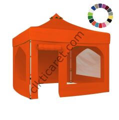 CLK 5x5 52mm Kalın Gazebo Katlanabilir Tente Gazebo Çadır 2 Yan Pencereli 1 Yan Aksesuarsız 1 Yan Kapı ve Pencereli