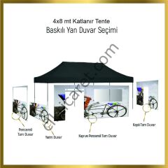 CLK 4x8 Metre Kalın 52mm Alüminyum Profil Baskılı Gazebo Çadır Portatif Tente Set