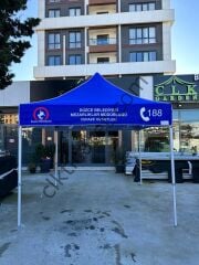 CLK 3x3 Metre 52mm Kalın Profil Alüminyum  Logo Baskılı Gazebo Çadır Portatif Tente Set