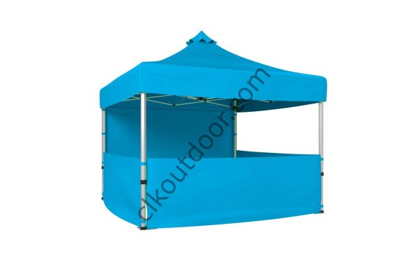 CLK 3x3 Metre Kısa Bagaj Boy 115 cm Katlanabilir Gazebo Çadır 3 Yan Yarım 1 Tam Perdeli Stand Çadırı